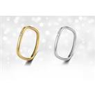 Crystal Loop Square Rings - 4 Sizes & 2 Colours - Silver