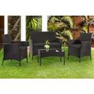 4-Seater Rattan Garden Furniture Set With Table