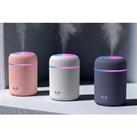 Mini Usb Humidifier With Light - White, Pink & Grey!