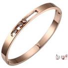 Halo Bangle And Earring Set - Rose-Gold - Silver