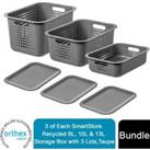 Orthex Storage Baskets With 3 Lids-Taupe