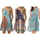 Women'S Sleeveless Printed Dress - 3 Styles