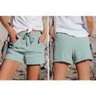 Women'S High Waisted Elasticated Shorts - 5 Uk Sizes & Colours! - Green