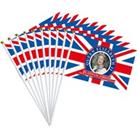 10 Queen Elizabeth Platinum Jubilee Hand Flags - 3 Designs