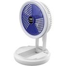 Folding Rechargeable Fan With Led Light - Blue Or Grey!