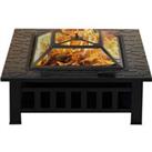 3 In 1 Xl Square Black Fire Pit