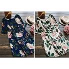Women'S Floral Print Dress - 5 Sizes & 4 Colours! - Navy