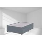 Grey Plush Divan Bed Base - Storage & Size Options