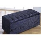 Chicago Crushed Velvet Ottoman Storage Box - Five Colours! - Ivory