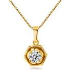 Crystal Gold Tone Flower Necklace - Silver