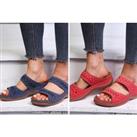 Women'S Double Strap Sandals - 5 Uk Sizes & 7 Colours - Grey
