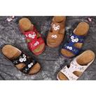 Embroidered Flower Sandals - 5 Sizes & 6 Colours! - Brown