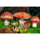 3 Mini Luminous Mushroom Garden Figurines