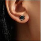 Magnetic Round Black Stud Earrings