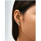 Stainless Steel Hamsa Hand Earrings - Silver