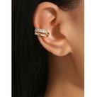 Gold Ear Cuff Earrings With Zirconia - Silver