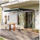 Outsunny Manual Retractable Awning - Green