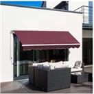 Outsunny Manual Retractable Awning - Red