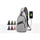 Casual Oxford Chest Bag With Usb Port - Seven Colours! - Grey