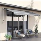 Outsunny Window Awning Canopy Aluminium Frame With Hand Crank