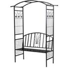 Outsunny Steel Outdoor Arch W/ Bench