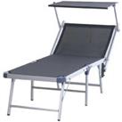Outsunny Sun Lounger W/ Canopy - Blue
