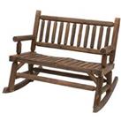 Outsunny Rocking Bench Rough Cut - Brown