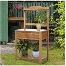 Outsunny Wooden Table Workstation