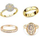 Natural Diamond Rings W/ 14K Gold - 4 Styles! - Silver