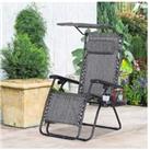 Outsunny Zero Gravity Deck Chair Canopy - Grey