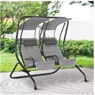 Outsunny Canopy Swing 2 Chairs - Grey