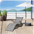 Outsunny Chaise Reclining Sun Lounger - Brown