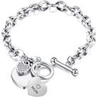 Mum Heart Toggle Bracelet - Silver