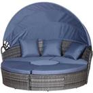 Outsunny 6-Seat Rattan Sun Bed Set - 48Hr Delivery - Grey