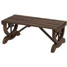 Outsunny Rustic Wooden Bench Wheel - Brown