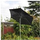 2.4M Black Wooden Parasol Pulley System