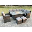 9 Seater Rattan Garden Furniture Set - Fire Pit Table & Sofa Options!