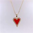 Red Acrylic Heart Necklace With Crystal
