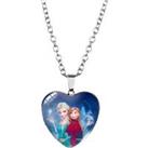 Frozen Elsa Anna Heart-Shaped Necklace - Silver