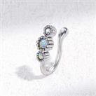 Three Crystal Nose Clip Body Jewellery - Silver