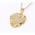 Crystal Heart Shaped Gold Necklace - Silver
