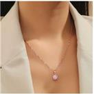 Pink Sapphire Crystal Rose Gold Necklace