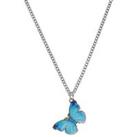Turquoise Butterfly Necklace - Silver