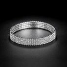 Four Row Band Crystal Zirconia Anklets - Silver