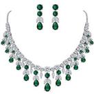 Riviera - Necklace W/ Earrings Set - White Gold