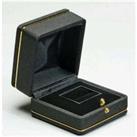 Ribbed Satin Gold Detail Ring Box - Silver