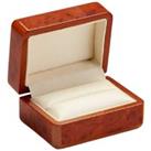 Real Wood Walnut Double Wedding Ring Box - Silver