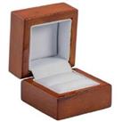 Mahogany Lacquer Finish Wooden Ring Box - Silver