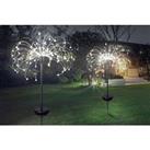 Solar Garden Firework Light - 3 Colours & 3 Sizes Deal - White