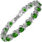 Signature-Blossom Tennis Bracelet With Green Round Cut Gemstones